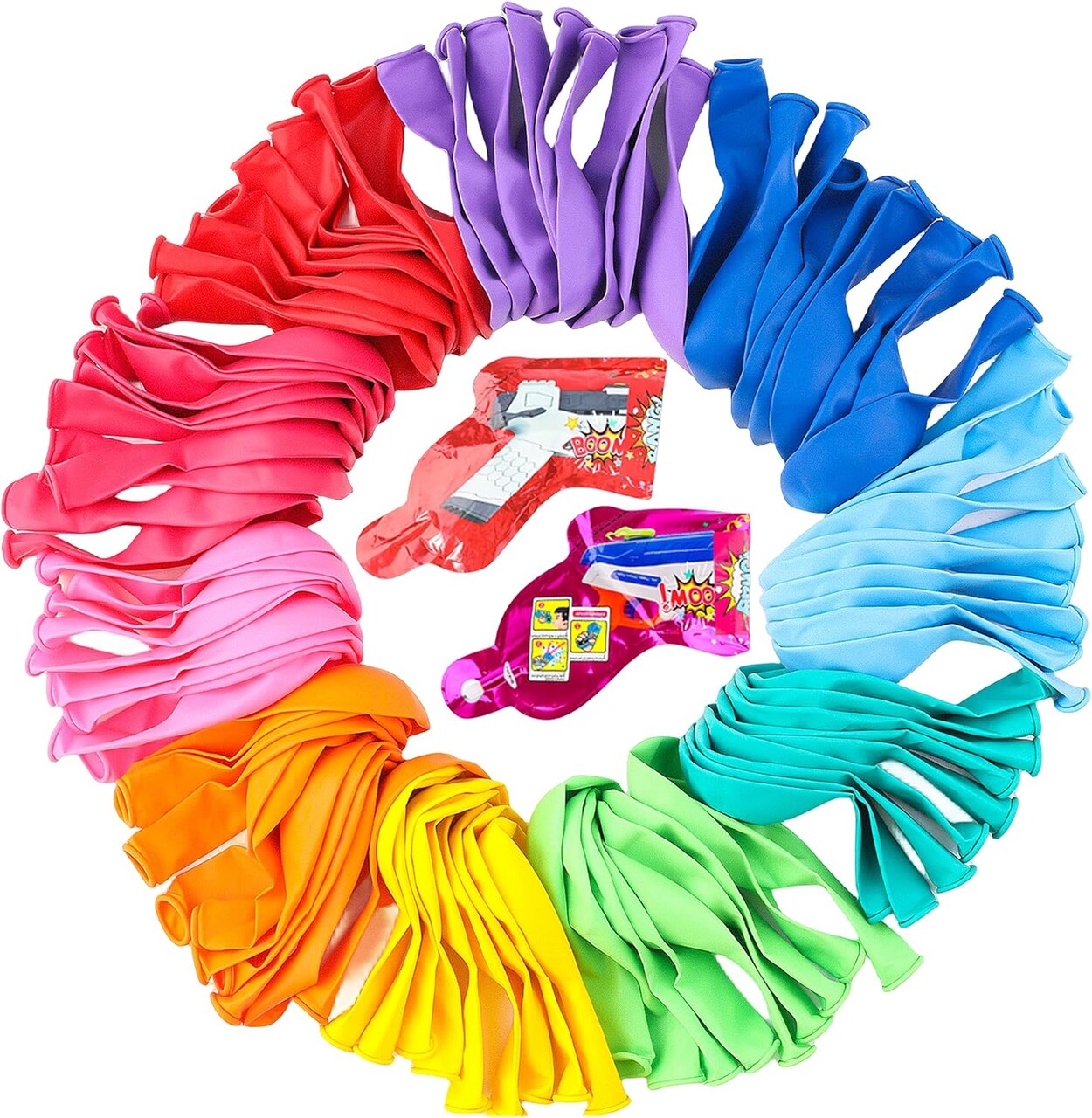 100 Pack Colorful Rainbow Balloons (12 Inch) – 10 Bright Assorted Colors Latex Balloons with Bonus Confetti – Bulk Party Decorations for Kids Birthday, School Carnival, Pride Events & Summer Festivals – Thickened Helium Grade Balloon Set